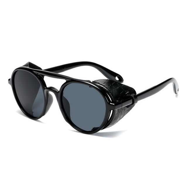 Fashion Steampunk Sunglasses Brand Design Round Shades Men Women Vintage Punk Sun glasses UV400 Eyewear Oculos de sol