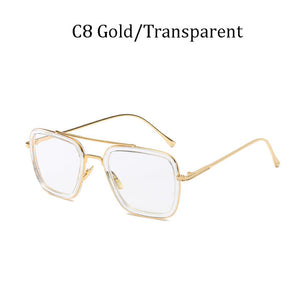 luxury Fashion Avengers Tony Stark Style for women Sunglasses Men Square Brand Design Sun Glasses Oculos Retro male iron Man