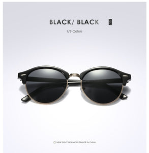 New Polarized Round Sunglasses Mens Womens Brand Designer Club Round Glasses Classic Sun glasses Driving Semi Rimless Eyewear