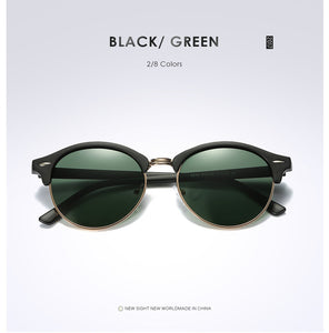 New Polarized Round Sunglasses Mens Womens Brand Designer Club Round Glasses Classic Sun glasses Driving Semi Rimless Eyewear
