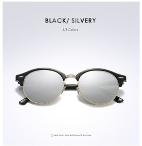 New Polarized Round Sunglasses Mens Womens Brand Designer Club Round Glasses Classic Sun glasses Driving Semi Rimless Eyewear