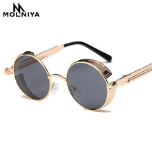 Load image into Gallery viewer, Metal Round Steampunk Sunglasses Men Women Fashion Glasses Brand Designer Retro Frame Vintage Sunglasses High Quality UV400