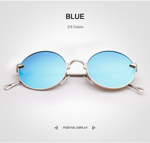 2018 New Round Women Polarized Sunglasses Blue/Pink/Silver UV400 Mirror Lens Glasses With Box,Case