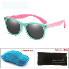 Load image into Gallery viewer, LongKeeper Mirror Kids Sunglasses with Case Boys Girls Polarized Silicone Safety Sun Glasses Gift For Children Baby UV400 Gafas