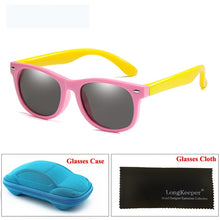 Load image into Gallery viewer, LongKeeper Mirror Kids Sunglasses with Case Boys Girls Polarized Silicone Safety Sun Glasses Gift For Children Baby UV400 Gafas
