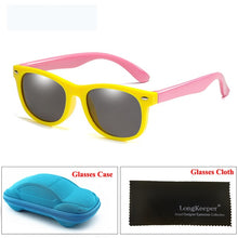 Load image into Gallery viewer, LongKeeper Mirror Kids Sunglasses with Case Boys Girls Polarized Silicone Safety Sun Glasses Gift For Children Baby UV400 Gafas