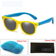 Load image into Gallery viewer, LongKeeper Mirror Kids Sunglasses with Case Boys Girls Polarized Silicone Safety Sun Glasses Gift For Children Baby UV400 Gafas
