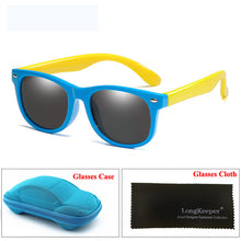 Load image into Gallery viewer, LongKeeper Mirror Kids Sunglasses with Case Boys Girls Polarized Silicone Safety Sun Glasses Gift For Children Baby UV400 Gafas