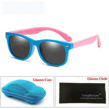 Load image into Gallery viewer, LongKeeper Mirror Kids Sunglasses with Case Boys Girls Polarized Silicone Safety Sun Glasses Gift For Children Baby UV400 Gafas