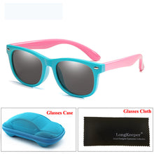 Load image into Gallery viewer, LongKeeper Mirror Kids Sunglasses with Case Boys Girls Polarized Silicone Safety Sun Glasses Gift For Children Baby UV400 Gafas