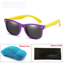 Load image into Gallery viewer, LongKeeper Mirror Kids Sunglasses with Case Boys Girls Polarized Silicone Safety Sun Glasses Gift For Children Baby UV400 Gafas
