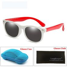 Load image into Gallery viewer, LongKeeper Mirror Kids Sunglasses with Case Boys Girls Polarized Silicone Safety Sun Glasses Gift For Children Baby UV400 Gafas