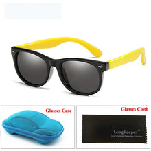 Load image into Gallery viewer, LongKeeper Mirror Kids Sunglasses with Case Boys Girls Polarized Silicone Safety Sun Glasses Gift For Children Baby UV400 Gafas