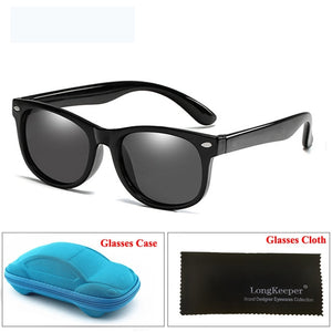 LongKeeper Mirror Kids Sunglasses with Case Boys Girls Polarized Silicone Safety Sun Glasses Gift For Children Baby UV400 Gafas