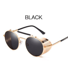 Load image into Gallery viewer, 2019 Retro Steampunk Sunglasses Round Designer Steam Punk Metal Shields Sunglasses Men Women UV400 Gafas de Sol