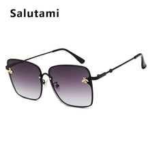 Load image into Gallery viewer, Retro Square Bee Sunglasses Women Brand Designer Metal Frame Oversized Sun Glasses Fashion Men Gradient Shades Oculos UV400