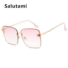 Load image into Gallery viewer, Retro Square Bee Sunglasses Women Brand Designer Metal Frame Oversized Sun Glasses Fashion Men Gradient Shades Oculos UV400