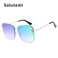 Load image into Gallery viewer, Retro Square Bee Sunglasses Women Brand Designer Metal Frame Oversized Sun Glasses Fashion Men Gradient Shades Oculos UV400
