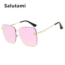 Load image into Gallery viewer, Retro Square Bee Sunglasses Women Brand Designer Metal Frame Oversized Sun Glasses Fashion Men Gradient Shades Oculos UV400