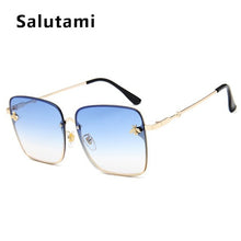 Load image into Gallery viewer, Retro Square Bee Sunglasses Women Brand Designer Metal Frame Oversized Sun Glasses Fashion Men Gradient Shades Oculos UV400