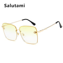 Load image into Gallery viewer, Retro Square Bee Sunglasses Women Brand Designer Metal Frame Oversized Sun Glasses Fashion Men Gradient Shades Oculos UV400