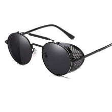 Load image into Gallery viewer, Retro Round Steampunk Sunglasses Men Women Side Shield Goggles Metal Frame Gothic Mirror Lens Sun Glasses