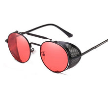 Load image into Gallery viewer, Retro Round Steampunk Sunglasses Men Women Side Shield Goggles Metal Frame Gothic Mirror Lens Sun Glasses