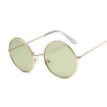 Load image into Gallery viewer, 2019 Retro Round Pink Sunglasses Women Brand Designer Sun Glasses For Women Alloy Mirror Female Oculos De Sol Black