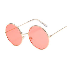 Load image into Gallery viewer, 2019 Retro Round Pink Sunglasses Women Brand Designer Sun Glasses For Women Alloy Mirror Female Oculos De Sol Black