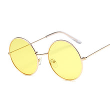 Load image into Gallery viewer, 2019 Retro Round Pink Sunglasses Women Brand Designer Sun Glasses For Women Alloy Mirror Female Oculos De Sol Black