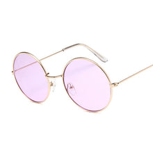 Load image into Gallery viewer, 2019 Retro Round Pink Sunglasses Women Brand Designer Sun Glasses For Women Alloy Mirror Female Oculos De Sol Black