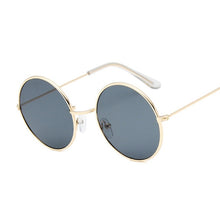 Load image into Gallery viewer, 2019 Retro Round Pink Sunglasses Women Brand Designer Sun Glasses For Women Alloy Mirror Female Oculos De Sol Black