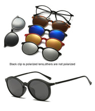 Load image into Gallery viewer, HJYFINO 5 lenes Magnet Sunglasses Clip Mirrored Clip on Sunglasses clip on glasses Men Polarized Clip Custom Prescription Myopia