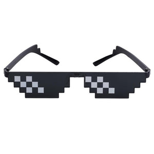 Funny Tricks Glasses 8 Bit Pixel Deal With IT Mosaic Sunglasses Trick Toy Unisex Sunglasses Toy For Children & Adults Funny Toys