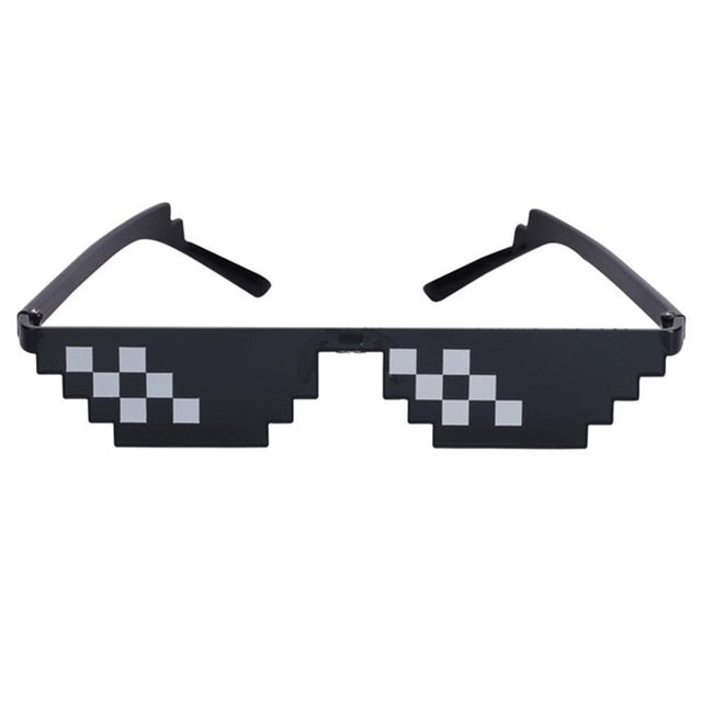 Funny Tricks Glasses 8 Bit Pixel Deal With IT Mosaic Sunglasses Trick Toy Unisex Sunglasses Toy For Children & Adults Funny Toys