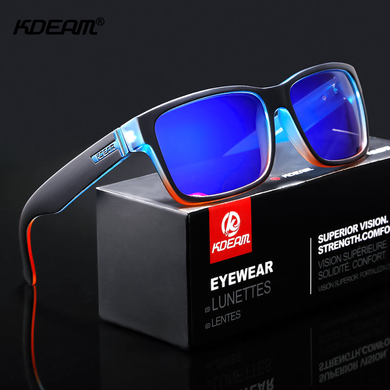 Kdeam Men's Classic Square Hd Polarized Sunglasses, Outdoor Sports Fishing  Hiking Party Sunglasses, Colorful Contrast Casual Fashion Glasses With  Metal Hinges And High Quality Pc Frame, 3d Electroplated Baking Paint Metal  Flakes