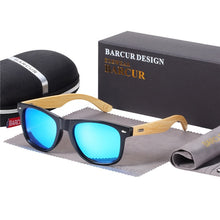 Load image into Gallery viewer, BARCUR Polarized Bamboo Sunglasses Men Wooden Sun glasses Women Brand Original Wood Glasses Oculos de sol masculino
