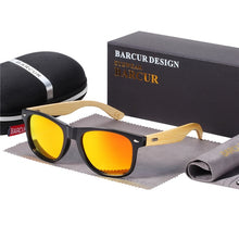 Load image into Gallery viewer, BARCUR Polarized Bamboo Sunglasses Men Wooden Sun glasses Women Brand Original Wood Glasses Oculos de sol masculino