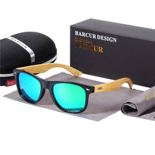 Load image into Gallery viewer, BARCUR Polarized Bamboo Sunglasses Men Wooden Sun glasses Women Brand Original Wood Glasses Oculos de sol masculino